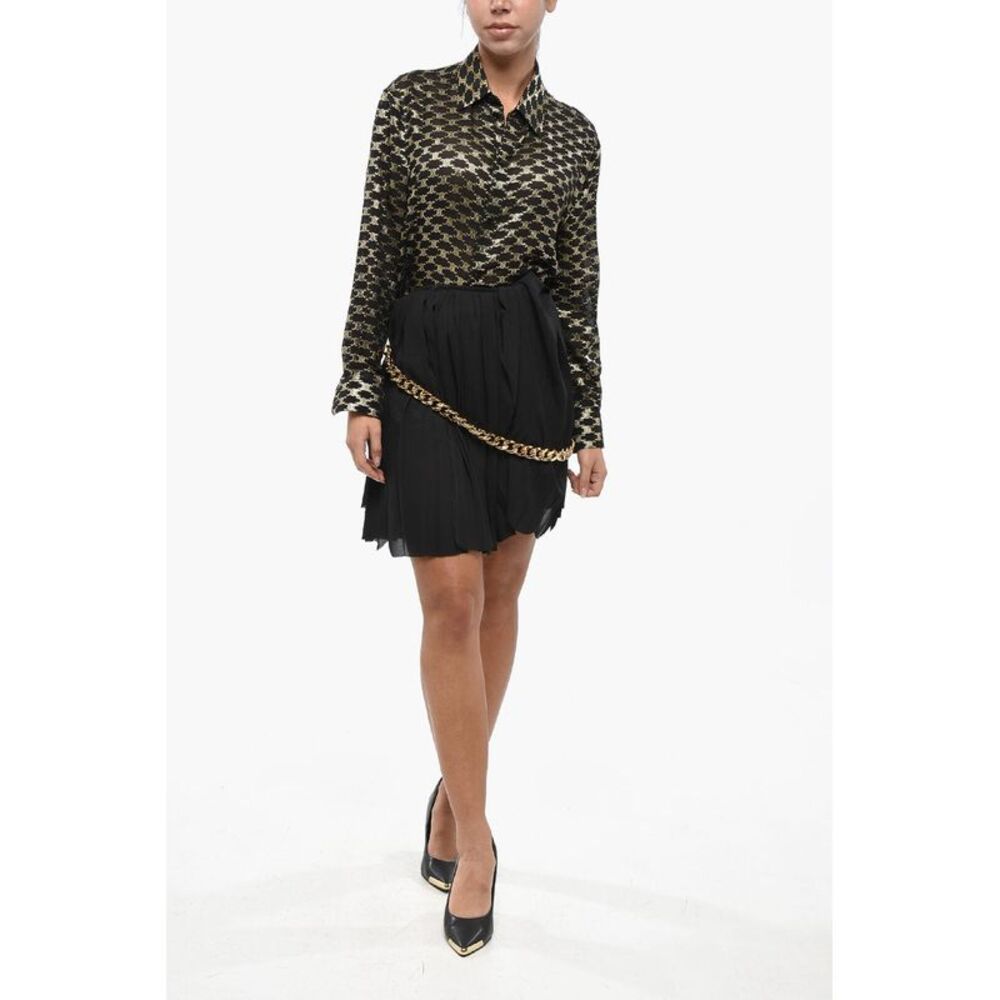 Pleated Miniskirt with Chain Detail - Picture 5 of 5